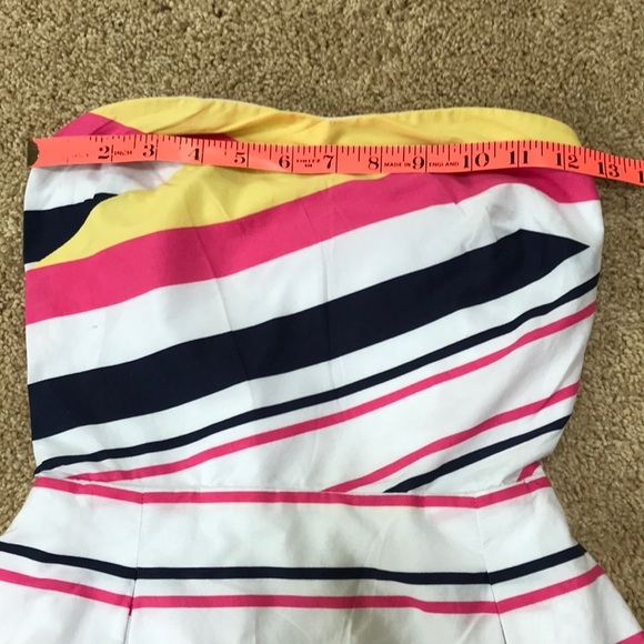 LILLY PULITZER Size 2 white multi striped strapless dress - Picture 6 of 8